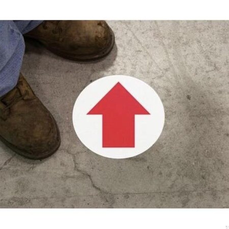 Accuform Floor Sign, Series SlipGard, Legend FIRE ALARM ARROW, NonSlip Adhesive Vinyl, 17 in Height MFS720